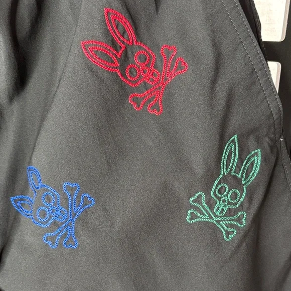 🐰 Psycho Bunny Ligon Embroidered Swim Trunks XS Men's Logo Pattern 🐰 - Picture 6 of 12